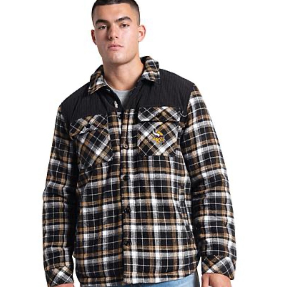Men's Minnesota Vikings G-III Plaid Jacket Thermal Lined XL NFL
